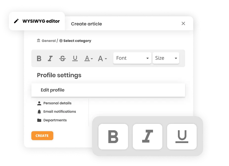 Editor WYSIWYG v software pro správu helpdesku - LiveAgent