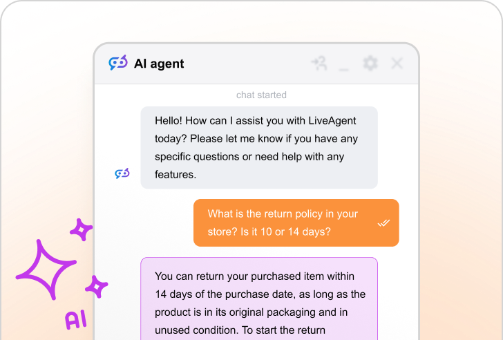 Funkce LiveAgent AI Chatbot