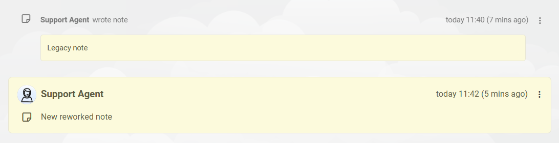 Rozhraní poznámek k tiketu LiveAgent