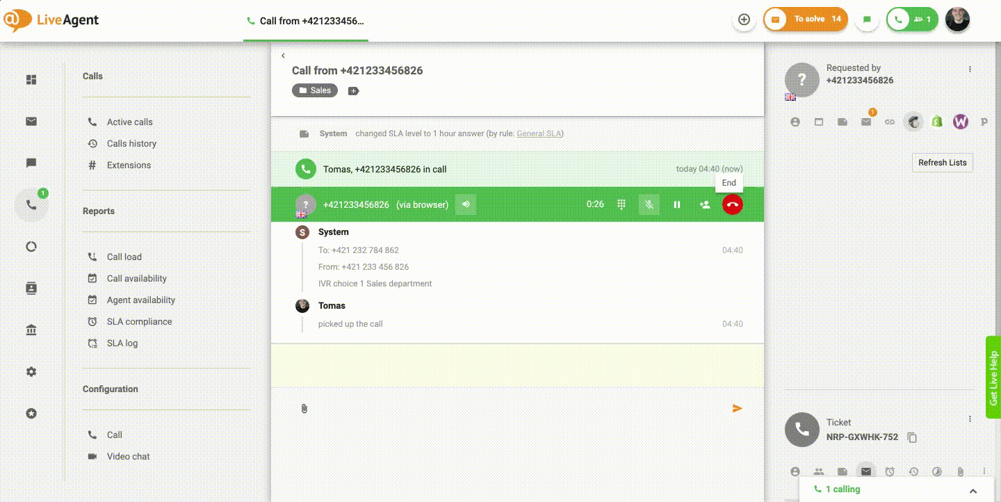automatizované zpětné volání zákaznického servisu