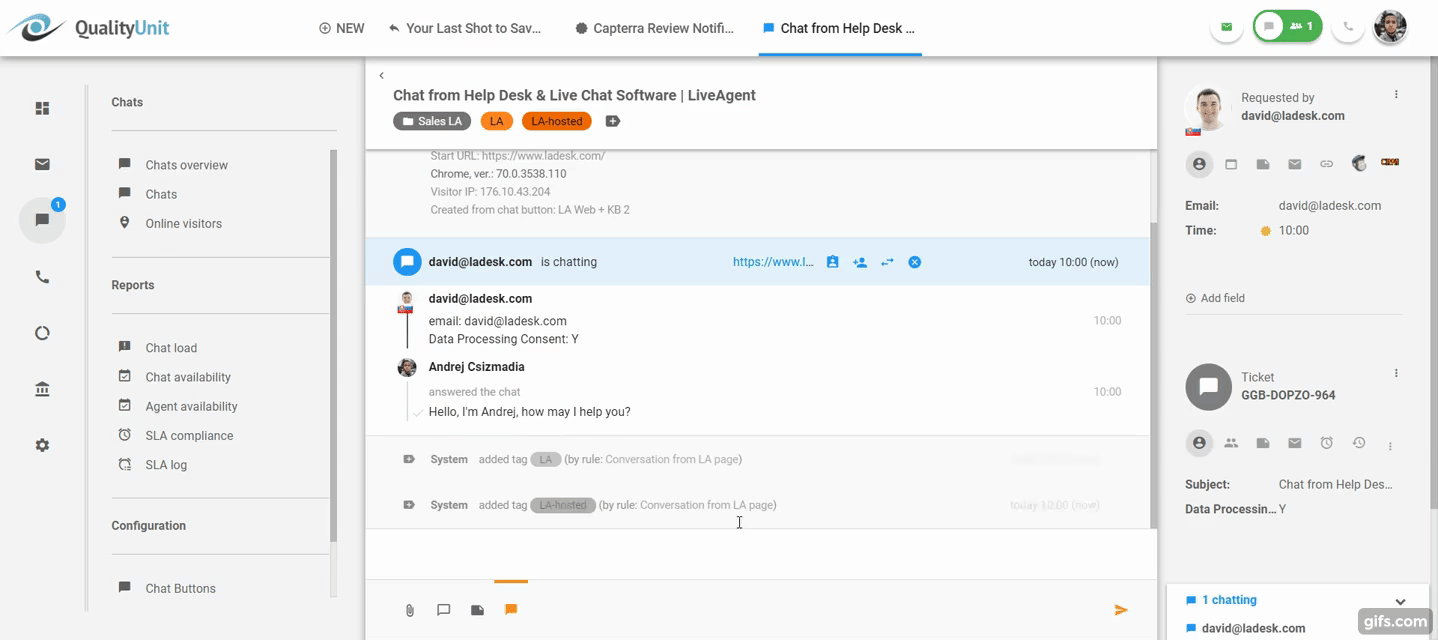 Zobrazení psaní v reálném čase v akci