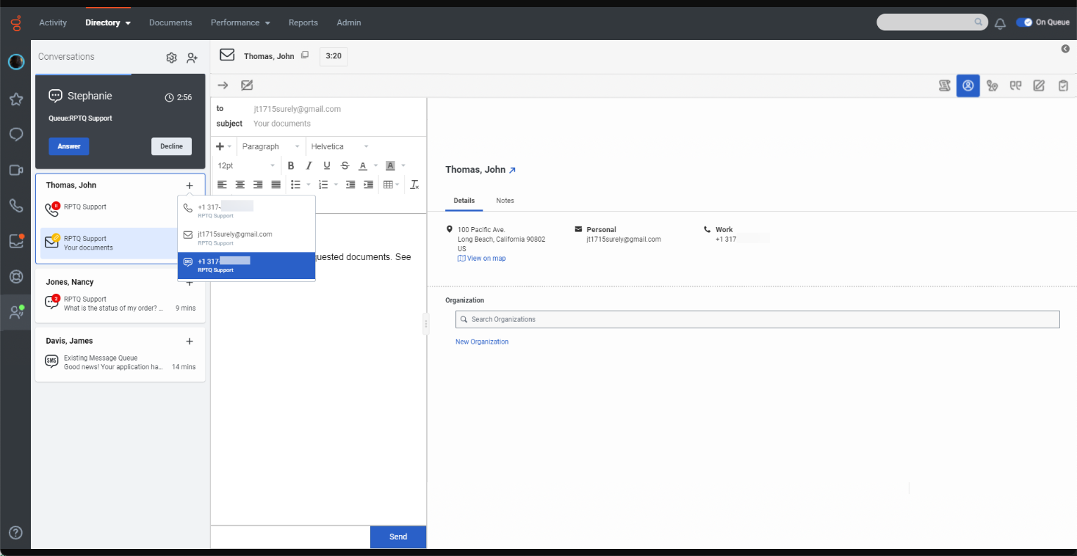 Uživatelské rozhraní Genesys Cloud