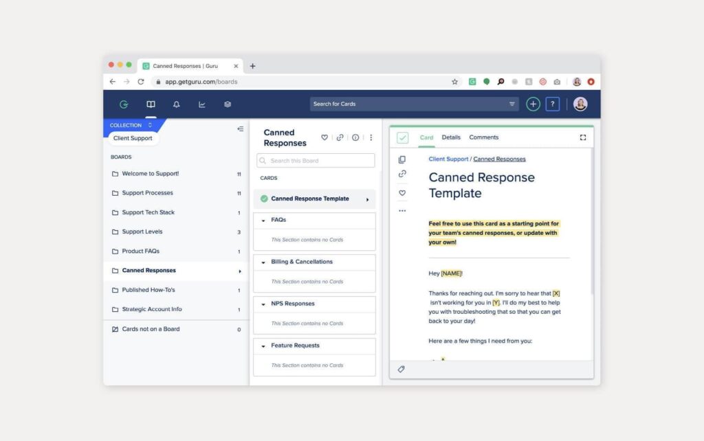 Praktický příklad báze znalostí software Guru