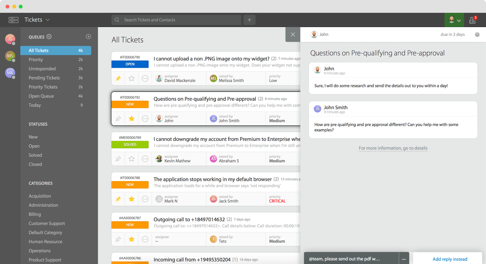 Uživatelské rozhraní HappyFox