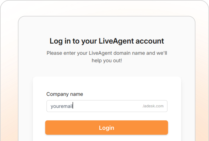 Přihlášení do LiveAgent