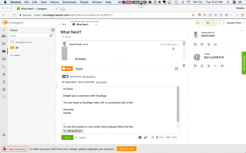 Integrace CloudApp přetažení a puštění