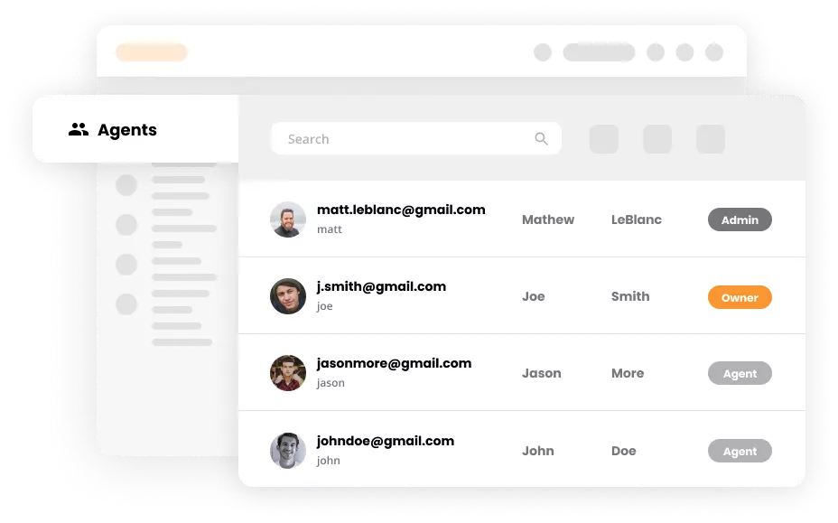 Mockup agentů LiveAgent