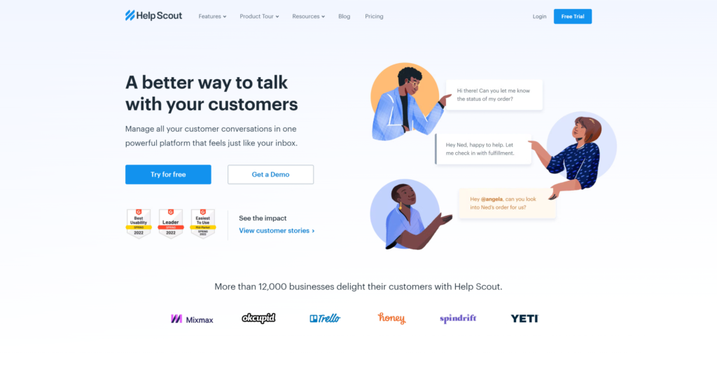 Domovská stránka softwaru Help Scout Help Desk