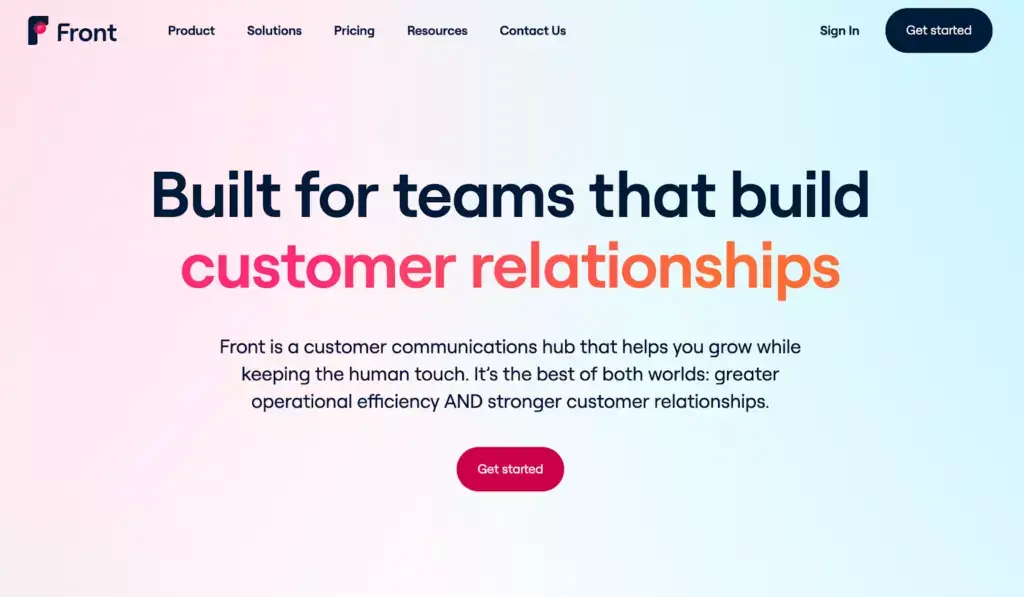 Domovská stránka software systému správy lístků Front