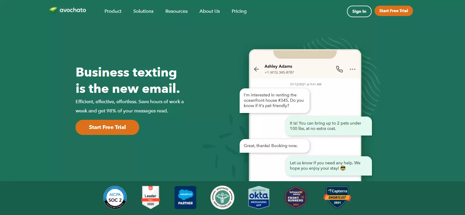 Domovská stránka Avochato