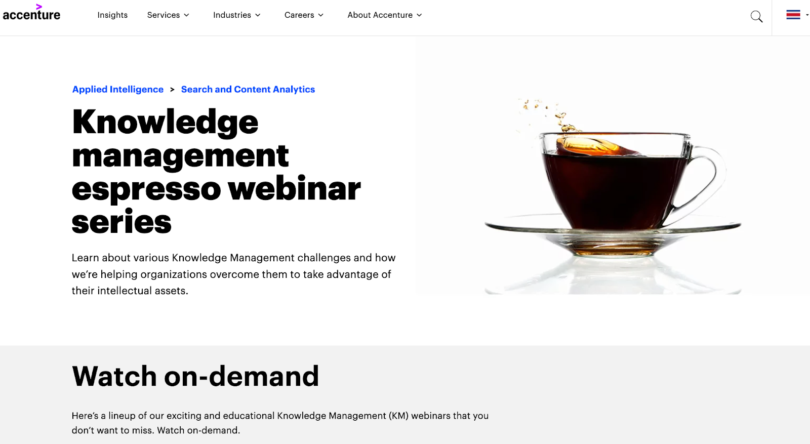 Snímek obrazovky zdrojů sdílených prostřednictvím správy znalostí Accenture