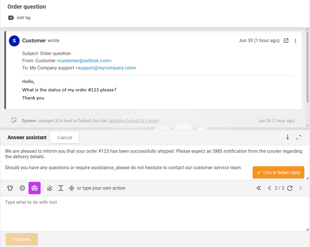 Přehled funkce LiveAgent AI Answer Assistant