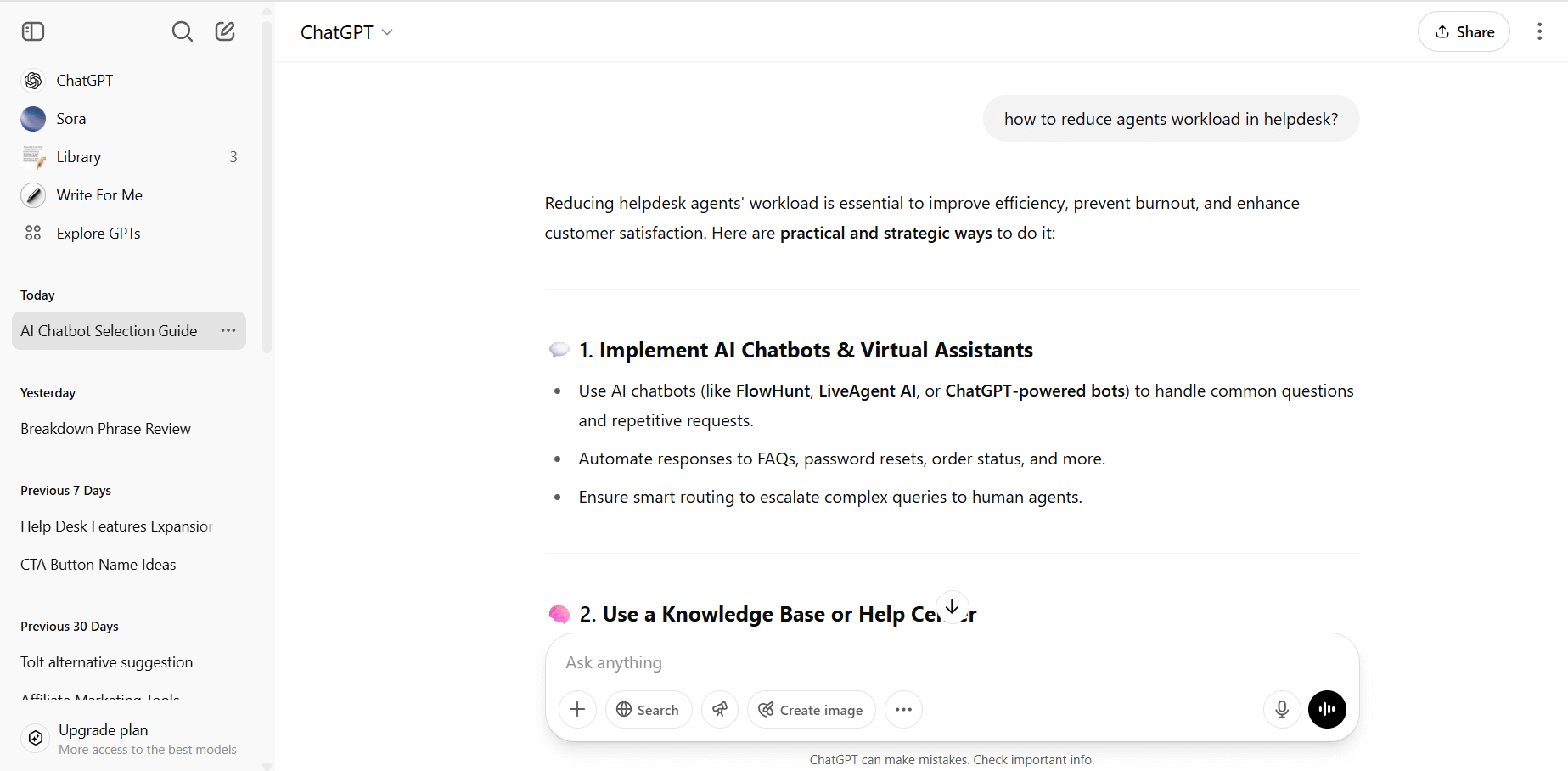 ChatGPT přehled rozhraní konverzace