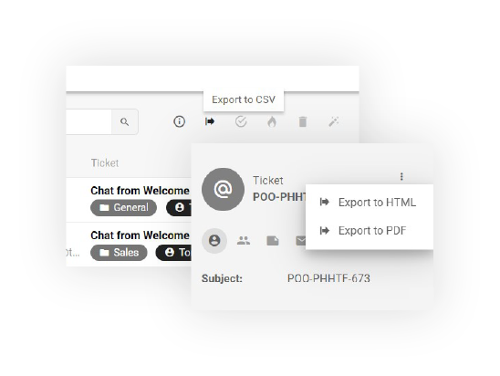 Export lístků v LiveAgent