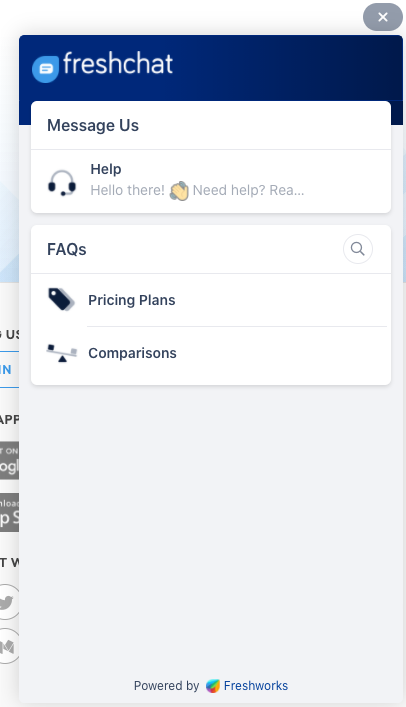 FreshChat okno live chat