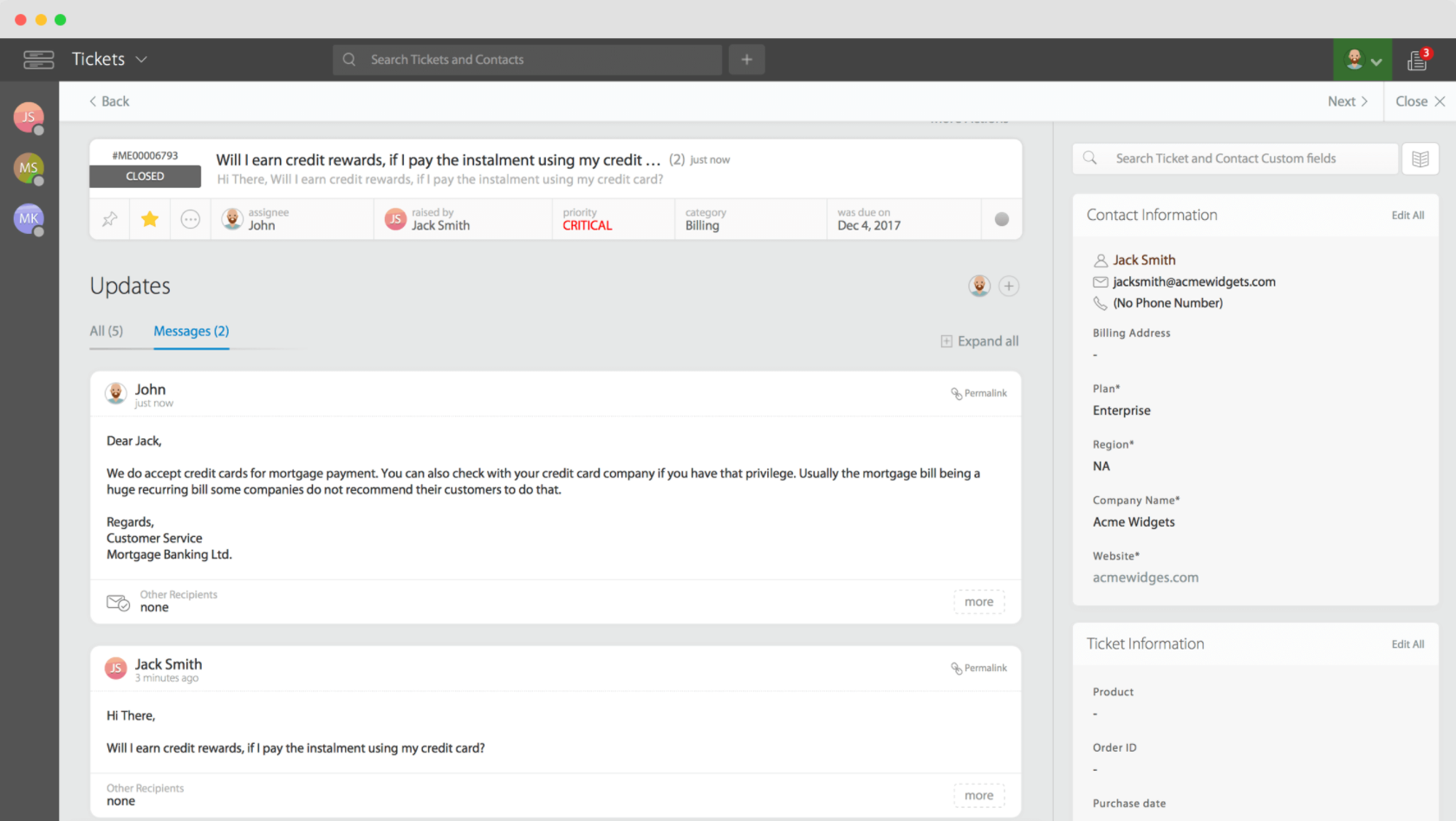 Tiketů a kontakty HappyFox