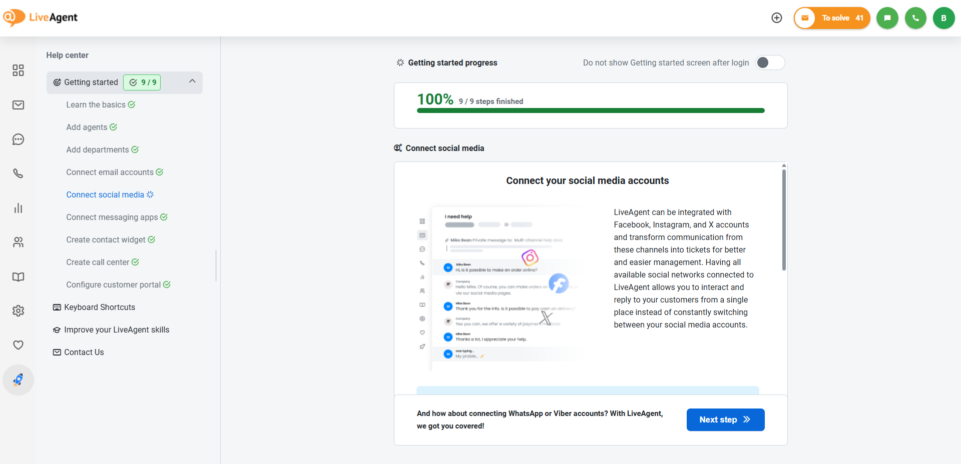 Well-organized help center example