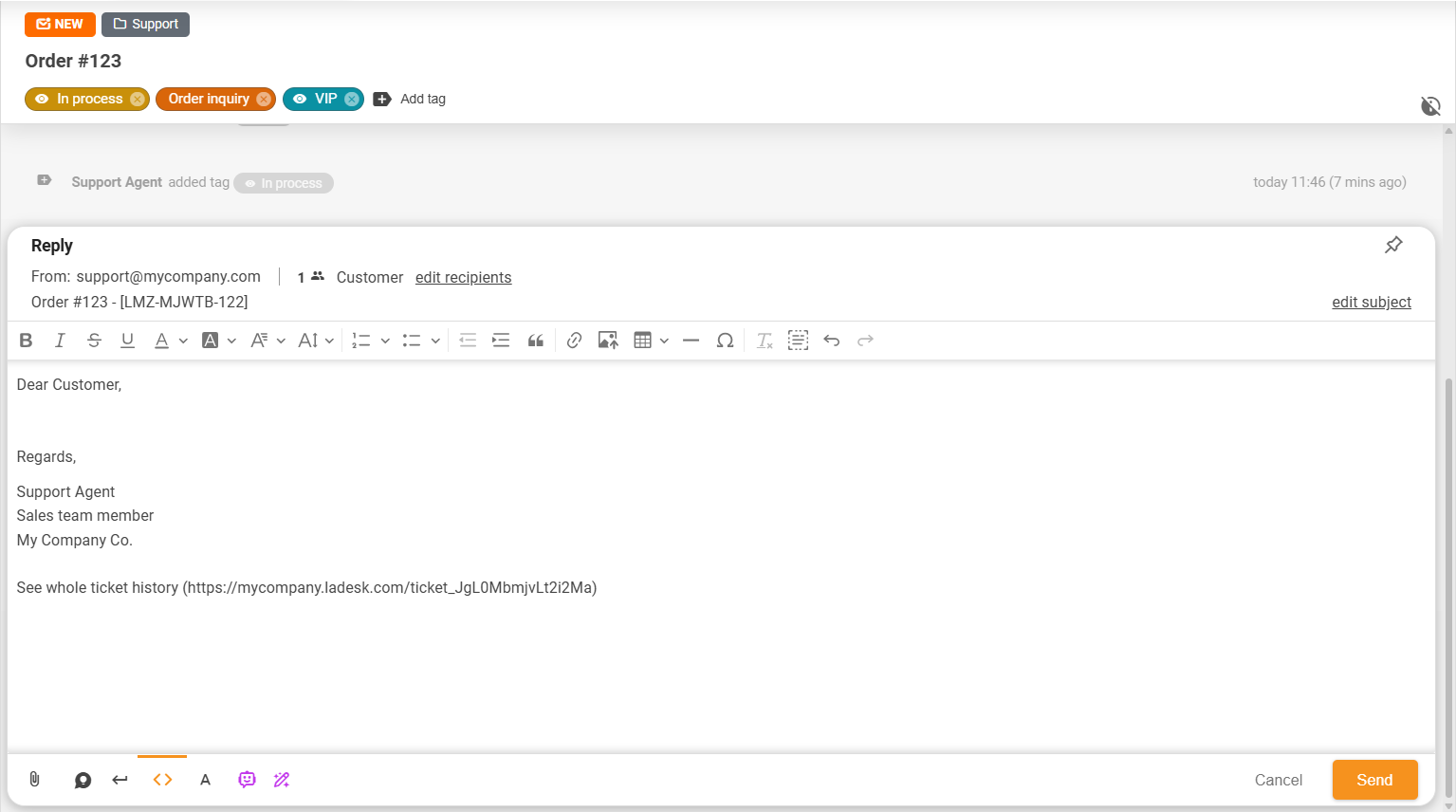 Funkce připnout a odepnout v LiveAgent