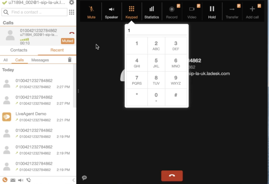 Hovor bezplatného softphone zoiper