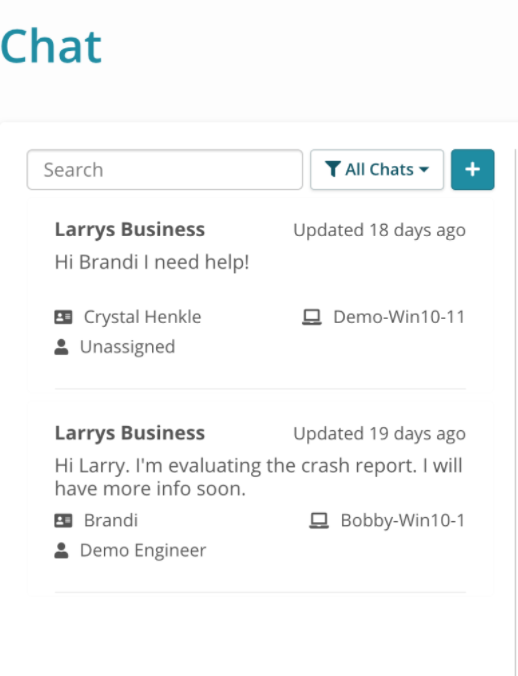 Syncro chatovací okno