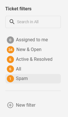 Přepracované výchozí filtry lístků LiveAgent