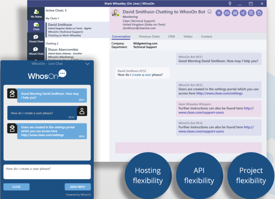 WhosOn přehled live chat