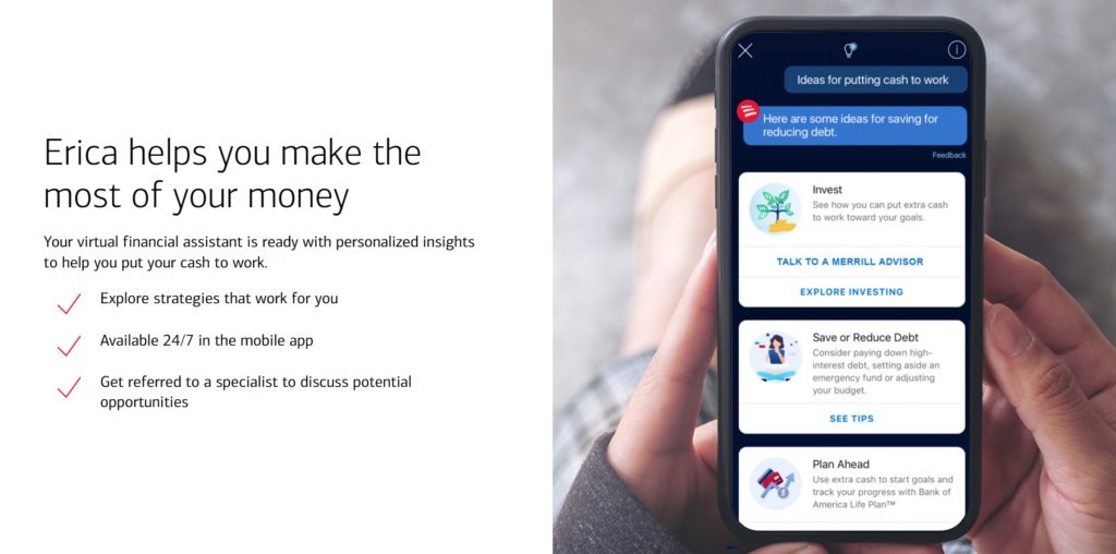 Erica-virtuální asistent Bank of America.