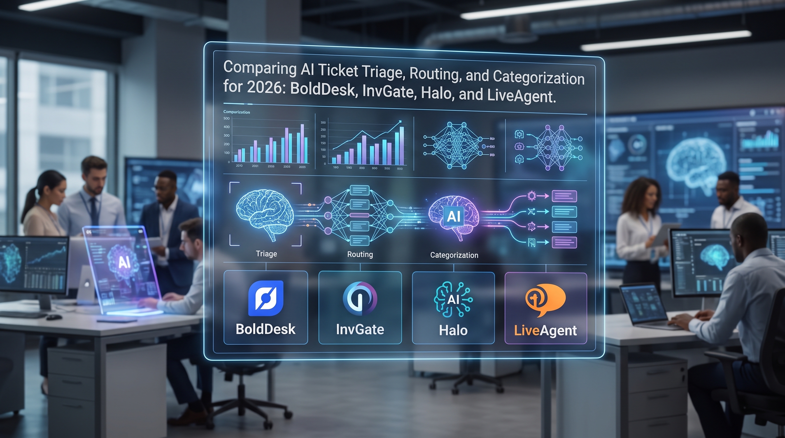 BoldDesk vs InvGate vs Halo vs LiveAgent: Srovnání AI třídění, směrování a kategorizace ticketů pro rok 2026