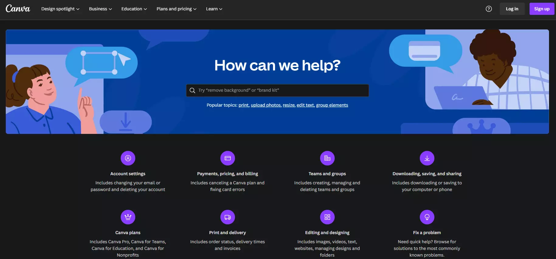 Znalostní báze Canvy