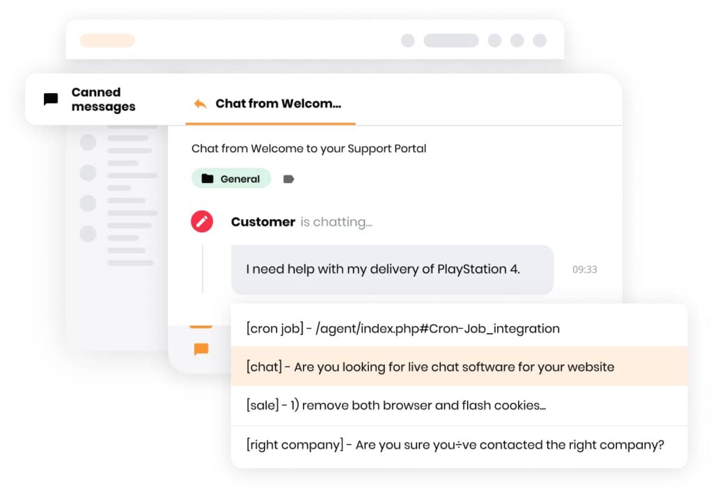 Připravené zprávy LiveAgent