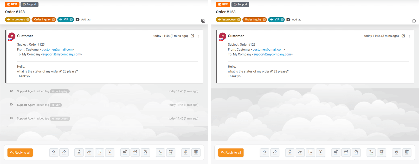 Možnost skrýt systémové zprávy v lístku