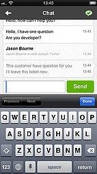 Rozhraní aplikace LiveAgent iOS - Podrobnosti lístku