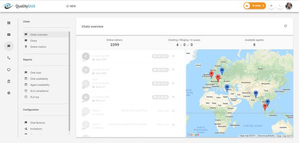 Přehled chatu LiveAgent demografické údaje