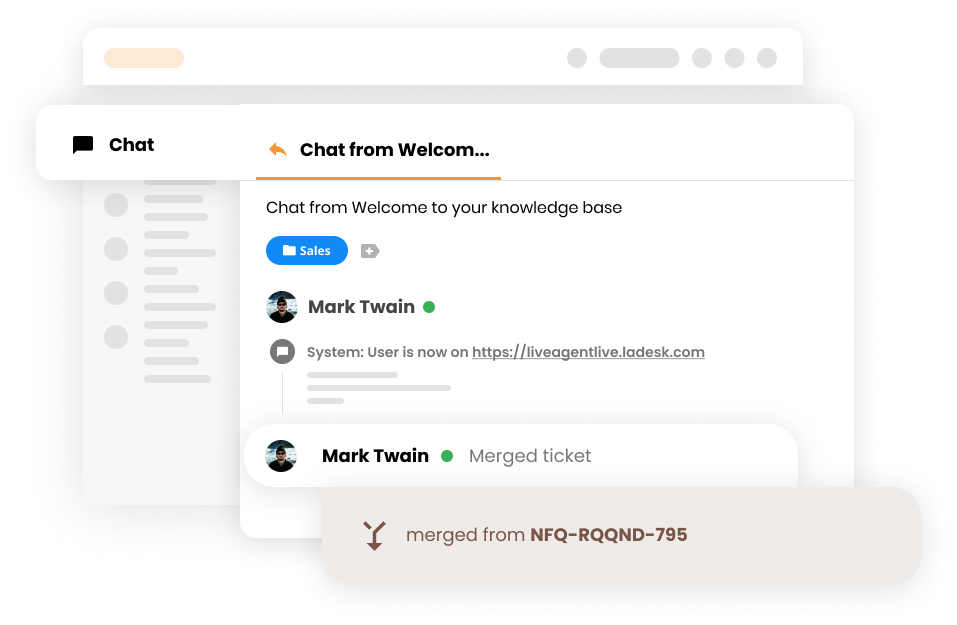 Sloučení tiketů zákazníka v software helpdesku - LiveAgent