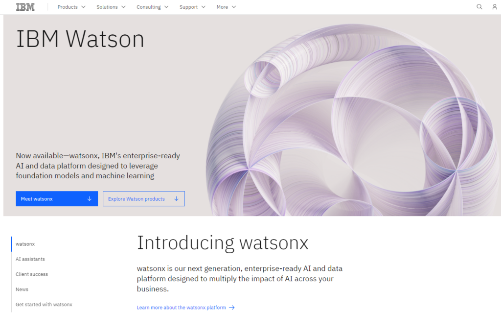 IBM Watson - stránka AI a datové platformy