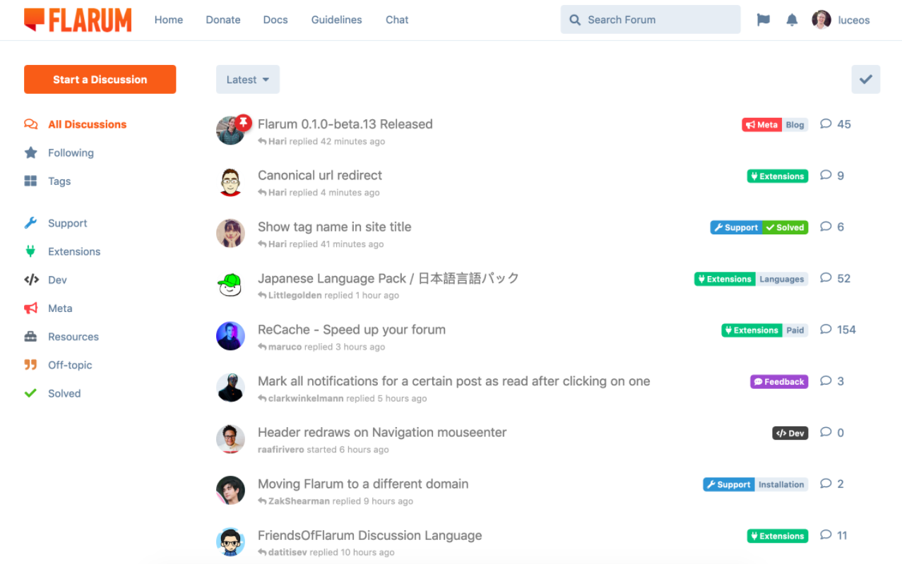 Značky fóra Flarum