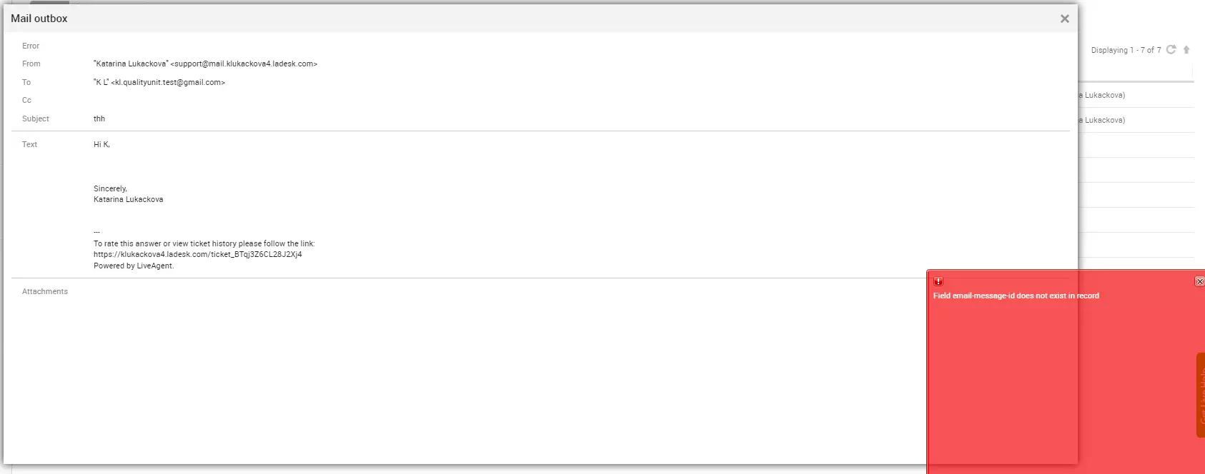 LiveAgent - Opraveny e-maily s přílohami způsobující chybu