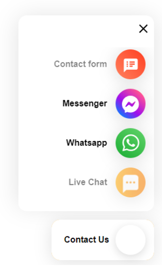 Tlačítko Kontaktujte nás od LiveAgent s více komunikačními kanály poskytujícími přístupnou podporu