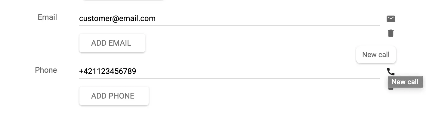 Zavolejte zákazníkovi nebo vytvořte tiket přímo z obrazovky úprav