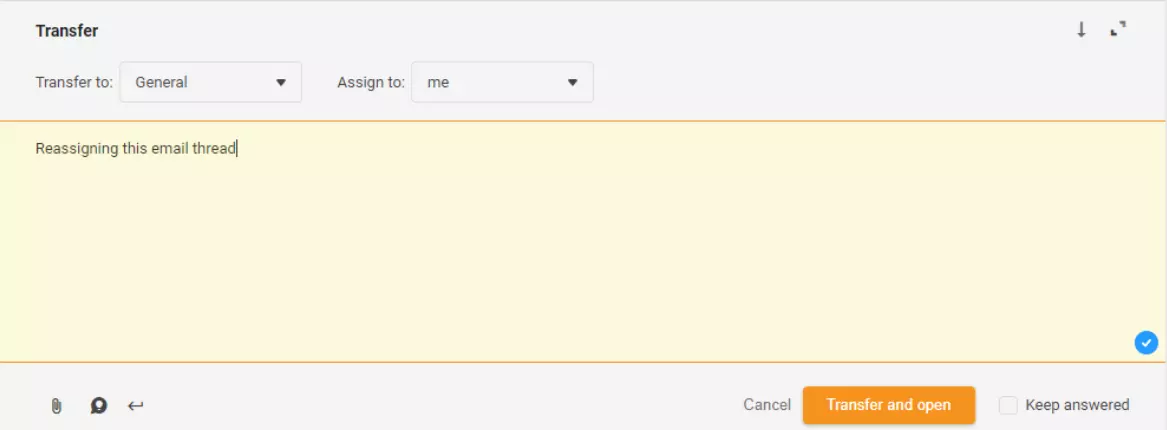 Přeřazení e-mailového vlákna v LiveAgentu