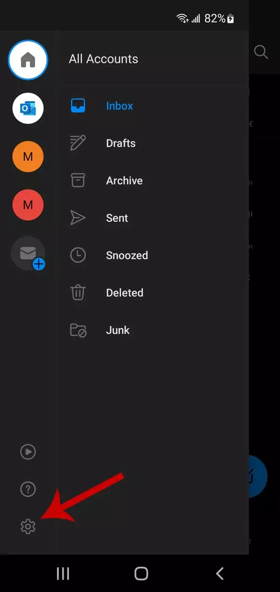 Vláknění e-mailů v Outlooku na mobilu, krok 2