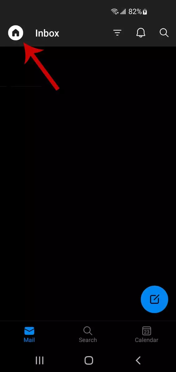 Vláknění e-mailů v Outlooku na mobilu, krok 1