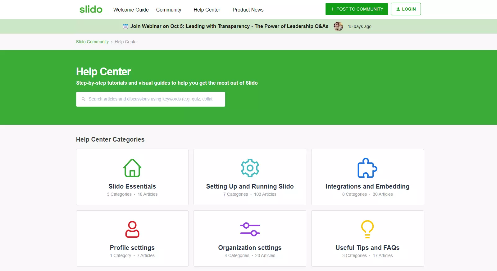 Centrum nápovědy Slido