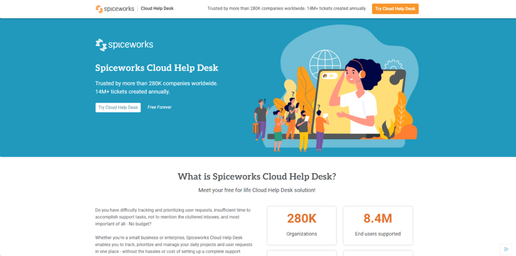 Domovská stránka Spiceworks - nástroj pro zjednodušení vašich procesů správy IT