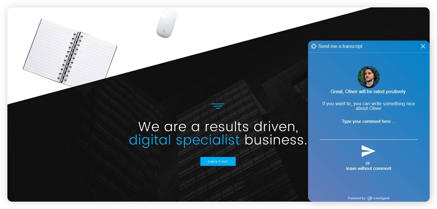 Příklad průzkumu po chatu v podniku