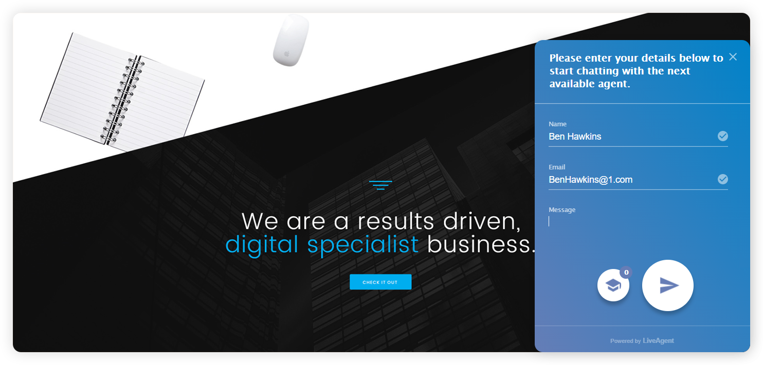 Příklad podnikového kontaktního formuláře