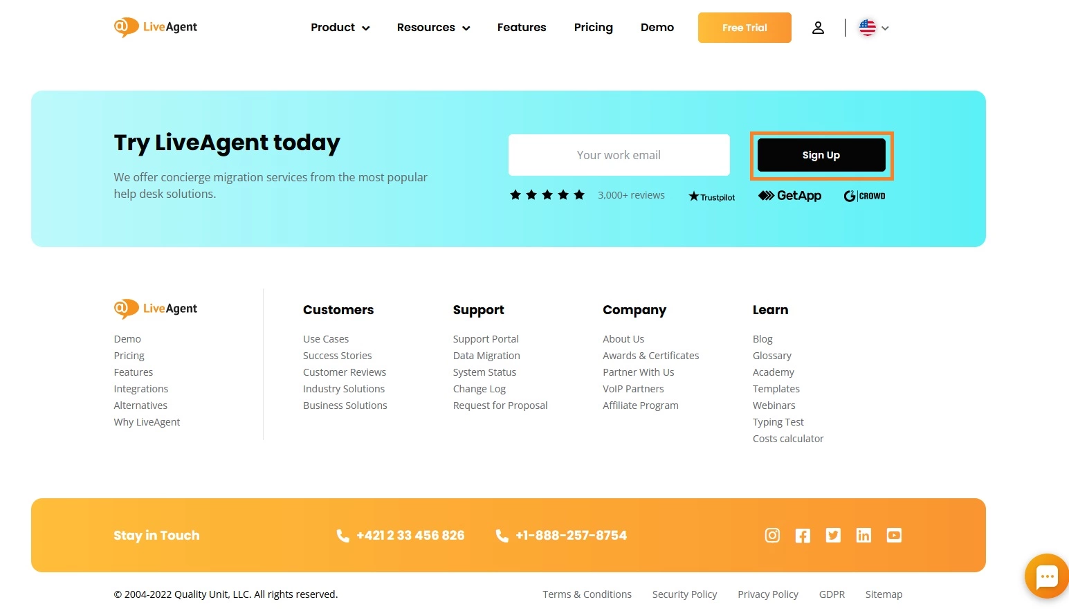 Možnost přihlášení LiveAgent