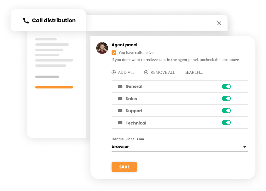 Nastavení distribuce hovorů v softwaru kontaktního centra - LiveAgent