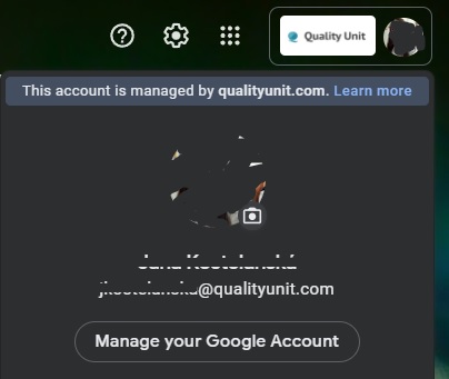 Příklad e-mailu společnosti Quality Unit
