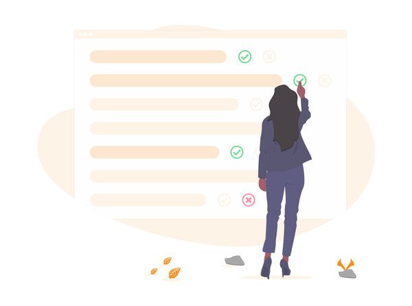 žena si vybírá správnou možnost - ilustrace